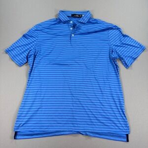 RLX Ralph Lauren Golf Polo Shirt Men's XL Blue Striped Performance Stretch Sport